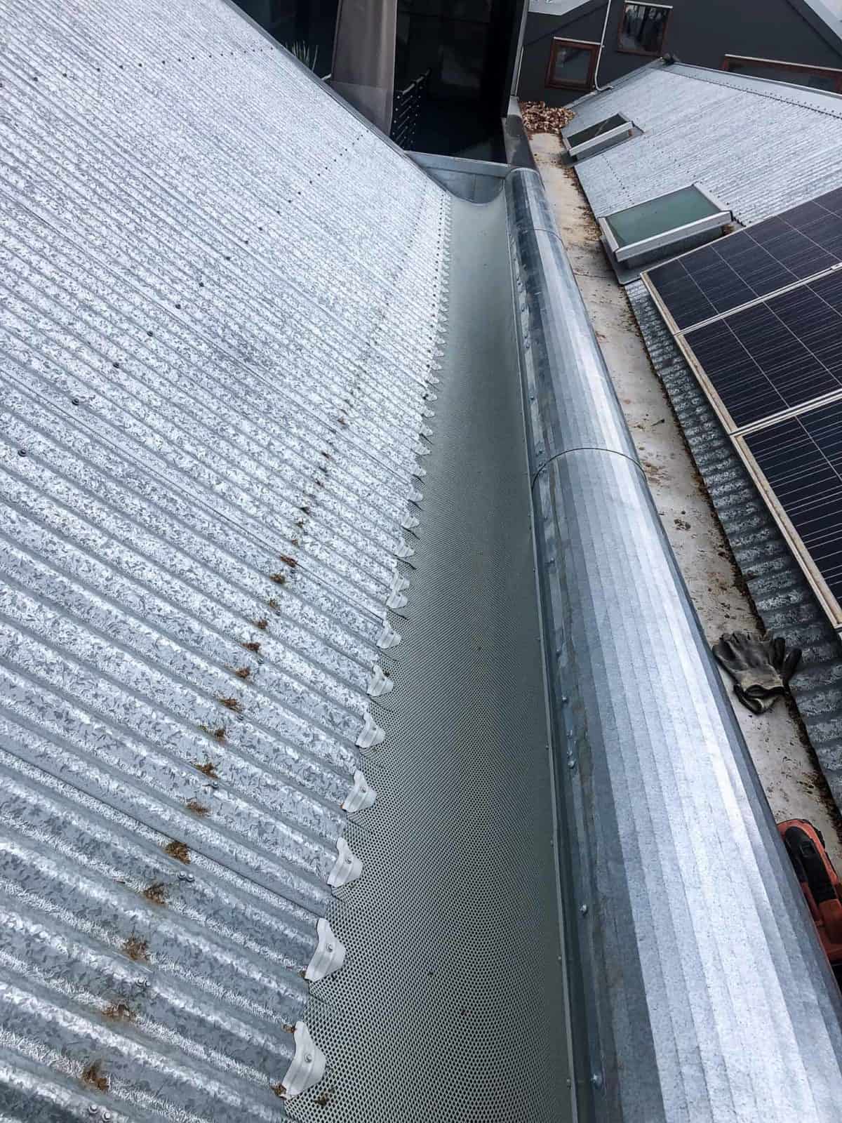 Galvanised roof gutter guard