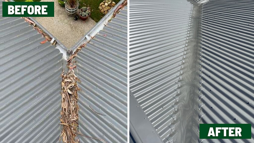 gutter guard installation before and after